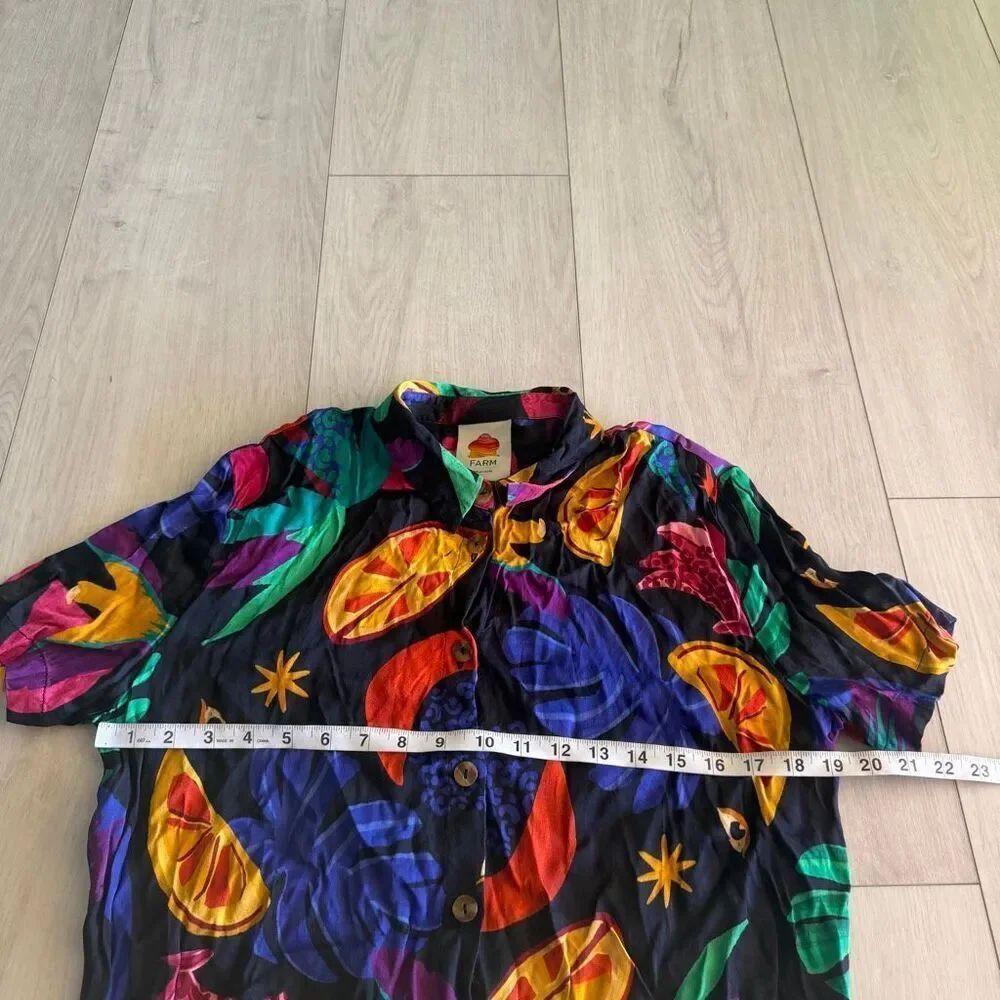 FARM Rio Mystic Jungle Short Sleeve Camp Shirt, relaxed fit, size m - Picture 3 of 8